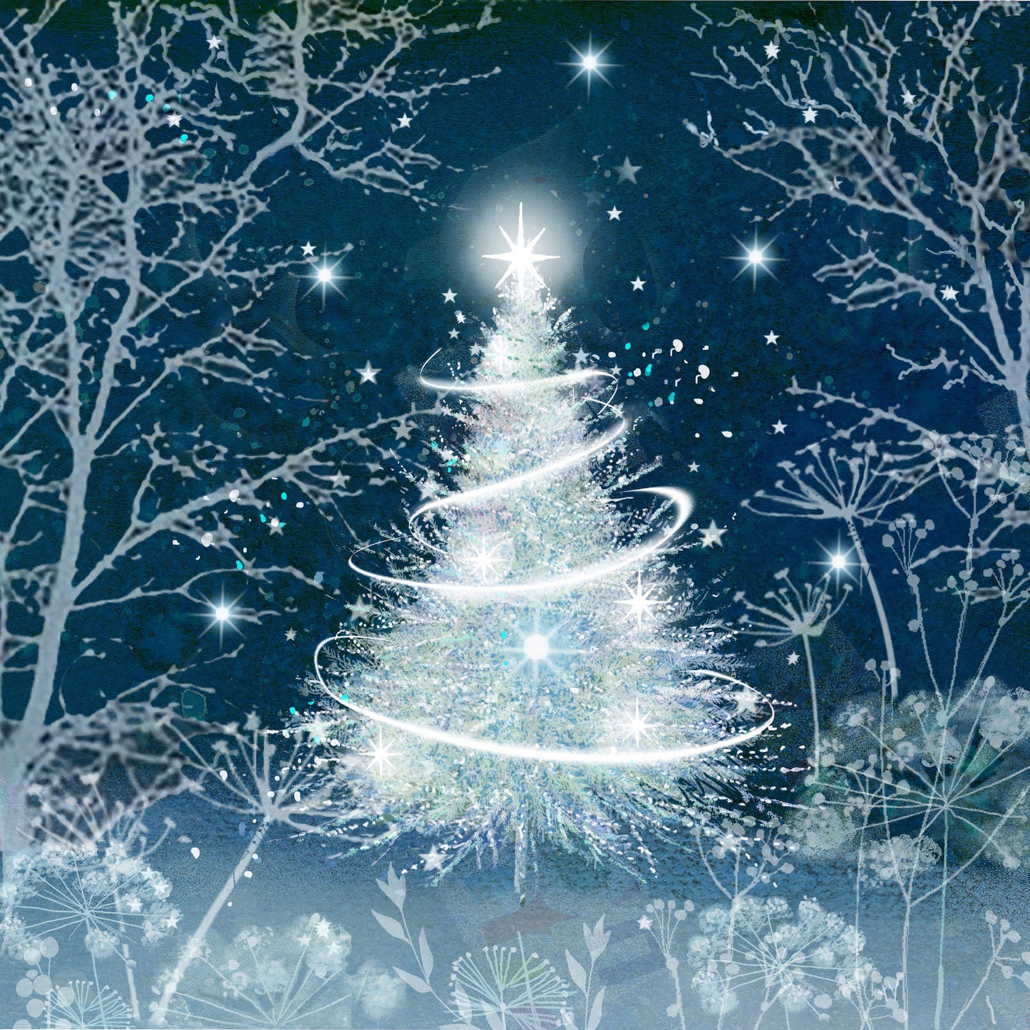 Christmas Tree Design for Greeting Cards - Jan Pashley is represented by Pure Art Licensing Agency - Christmas Greeting Card