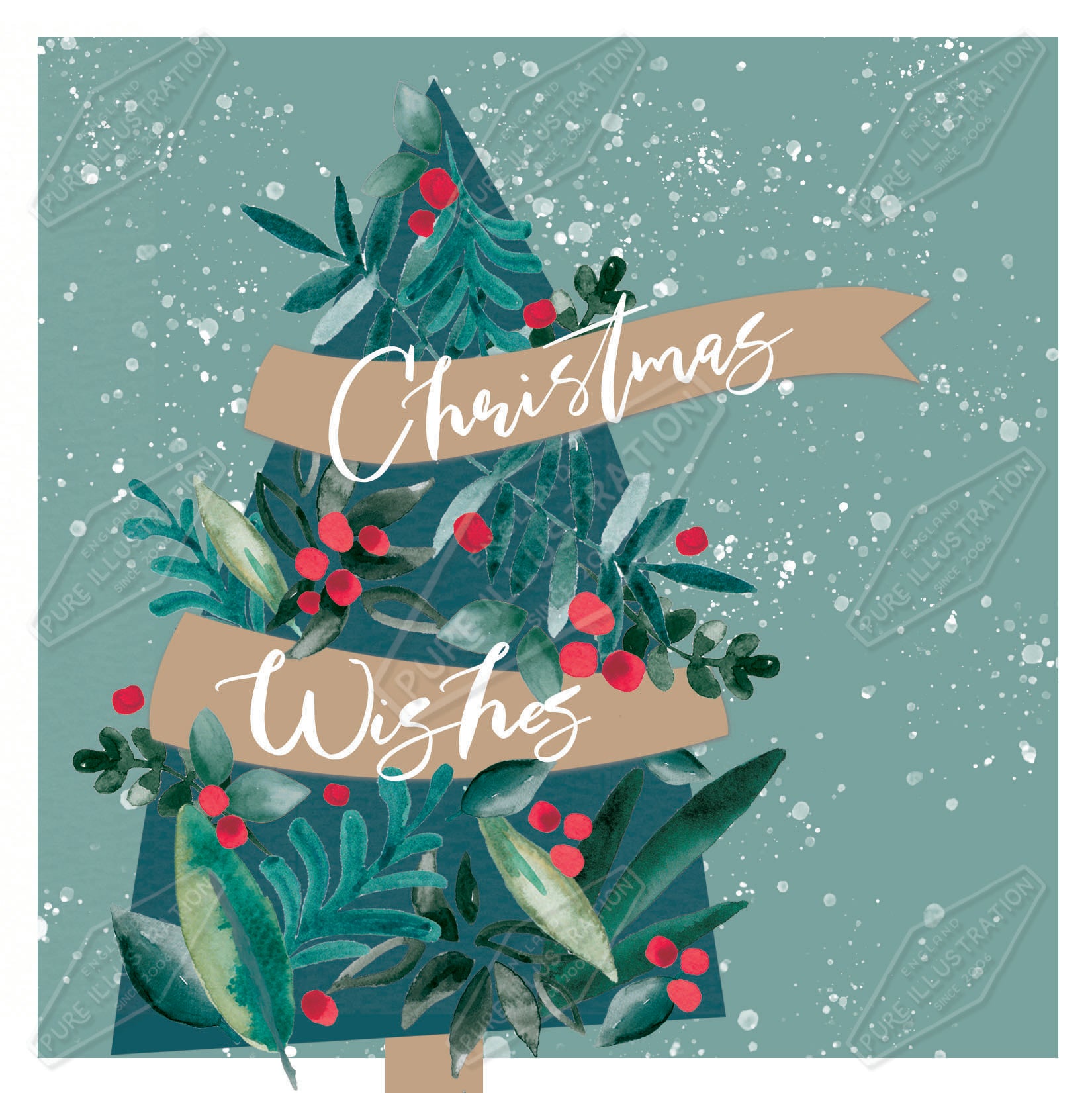 00035947SLA- Sarah Lake is represented by Pure Art Licensing Agency - Christmas Greeting Card Design