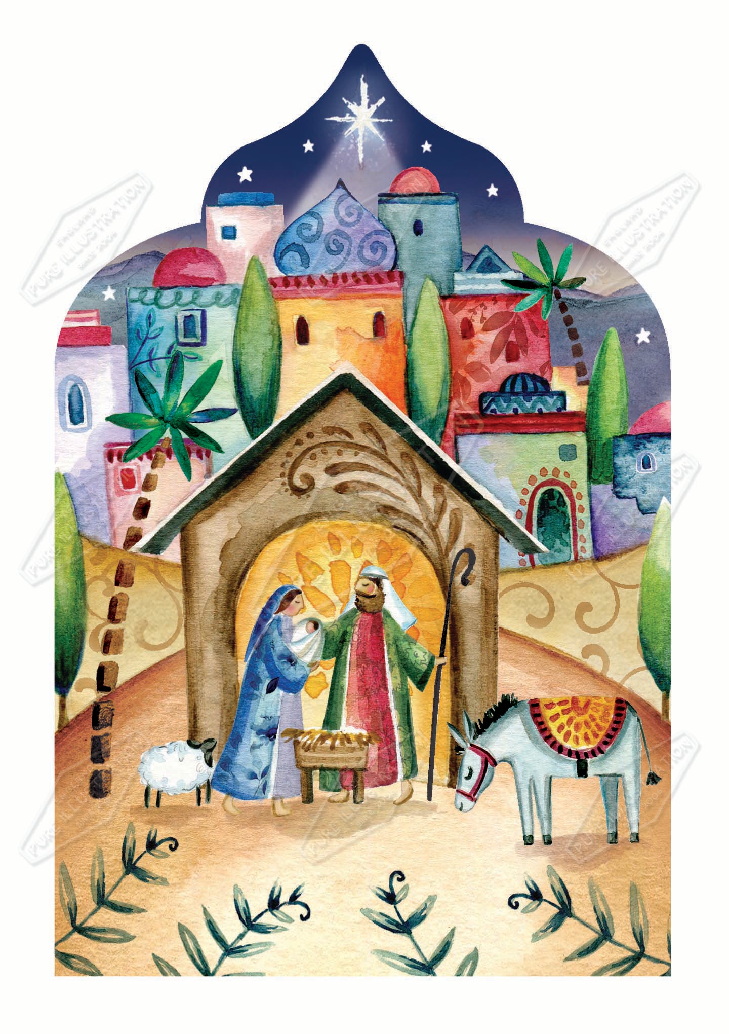 00035955DEV - Deva Evans is represented by Pure Art Licensing Agency - Christmas Greeting Card Design