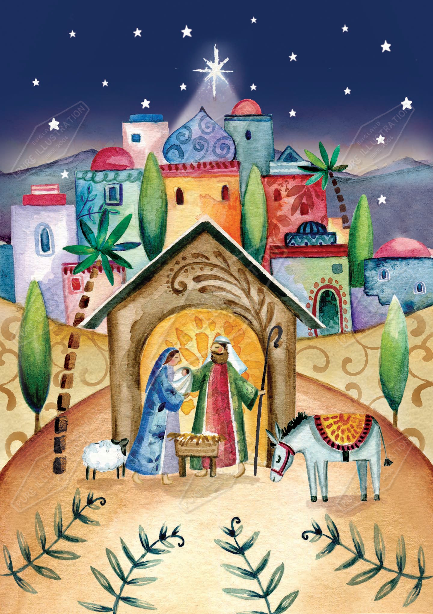 00035955DEVa - Deva Evans is represented by Pure Art Licensing Agency - Christmas Greeting Card Design