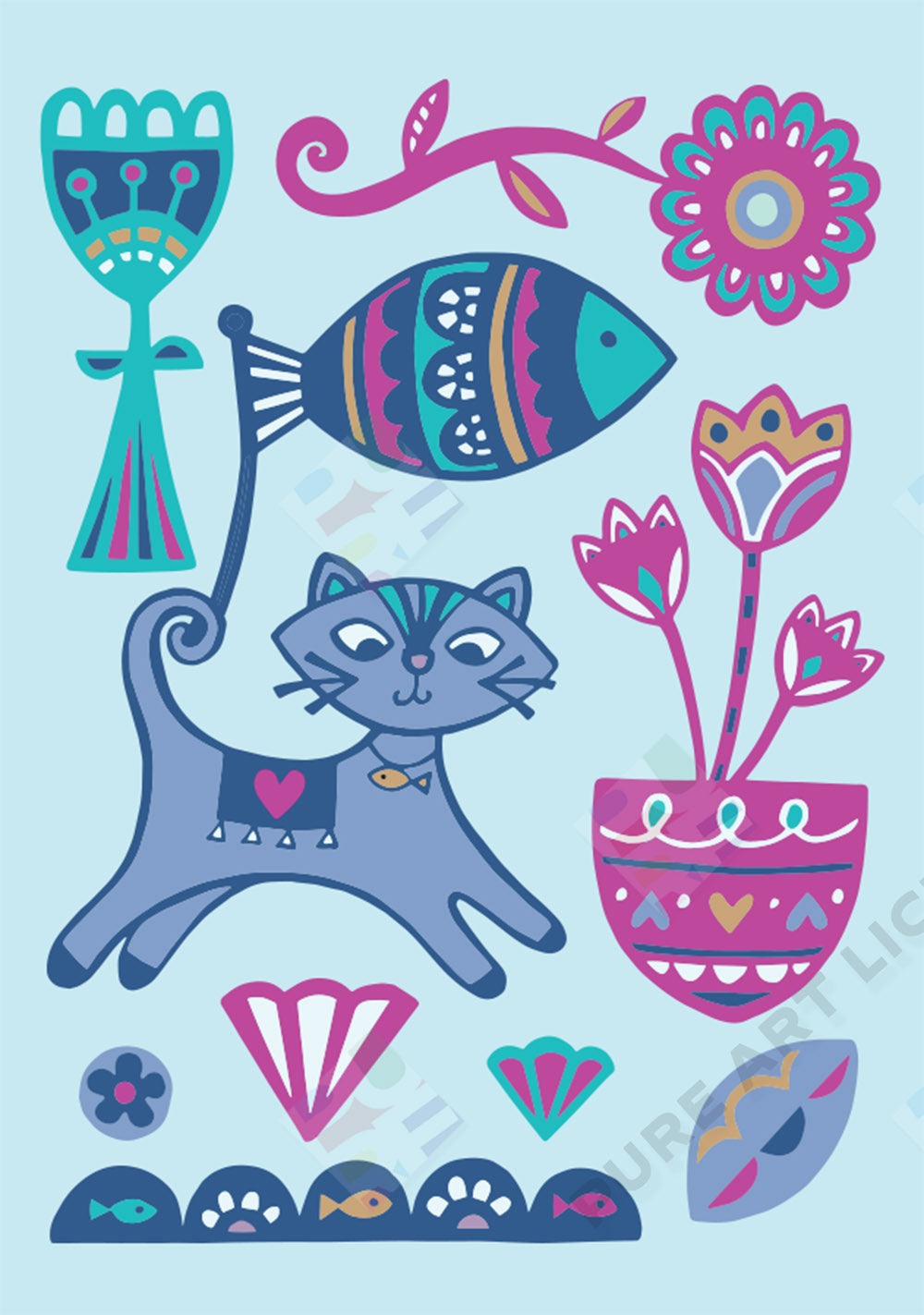 Cat Thank You Design - Lucy Appleton is represented by Pure Art Licensing Agency - Greeting Card, Gift & Product Packaging Designs