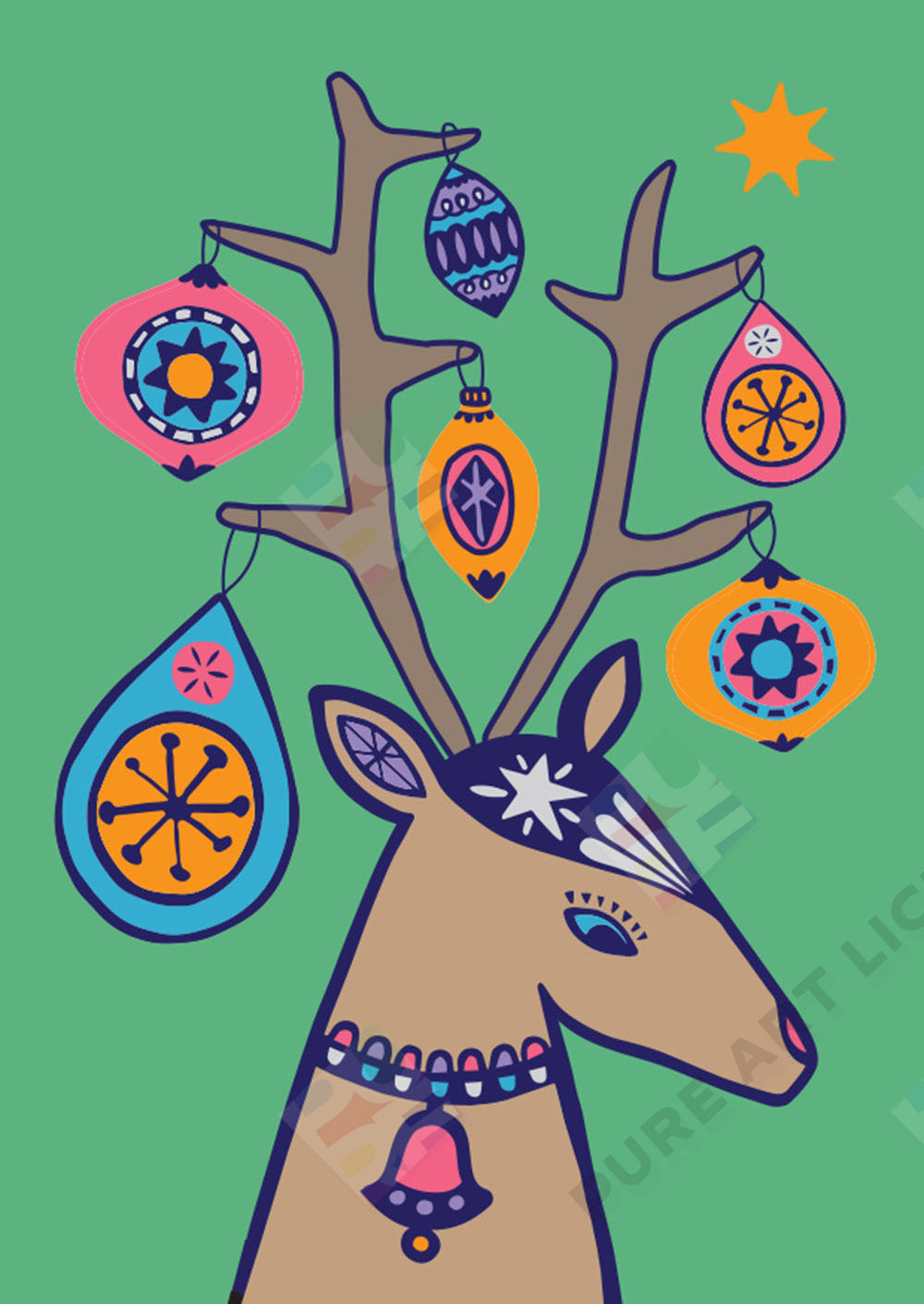 Reindeer Design - Lucy Appleton is represented by Pure Art Licensing Agency - Greeting Card, Gift & Product Packaging Designs