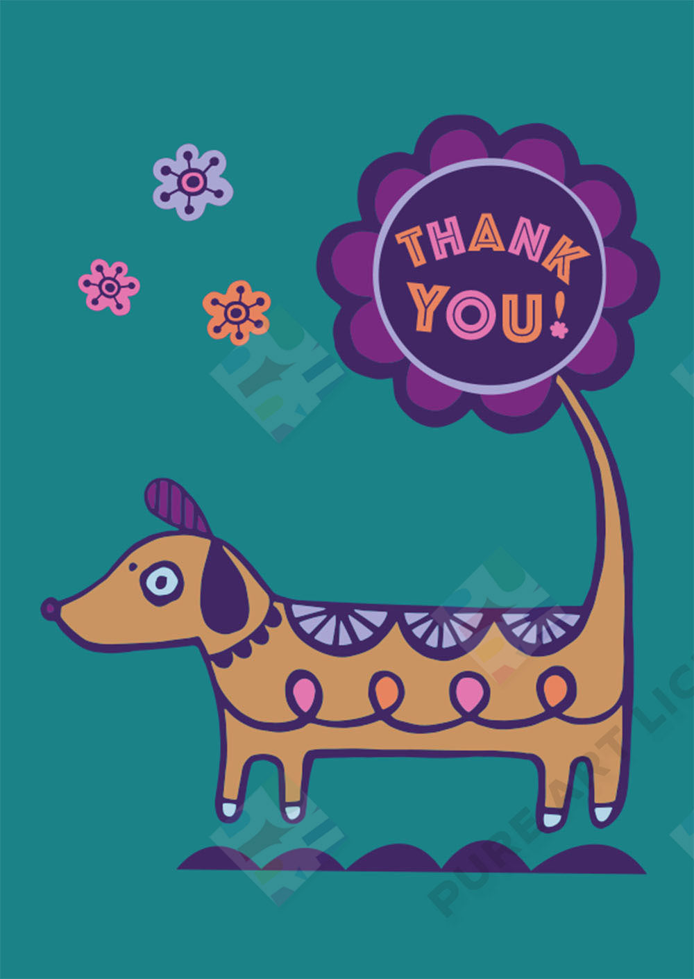 Dog Thank You Design - Lucy Appleton is represented by Pure Art Licensing Agency - Greeting Card, Gift & Product Packaging Designs