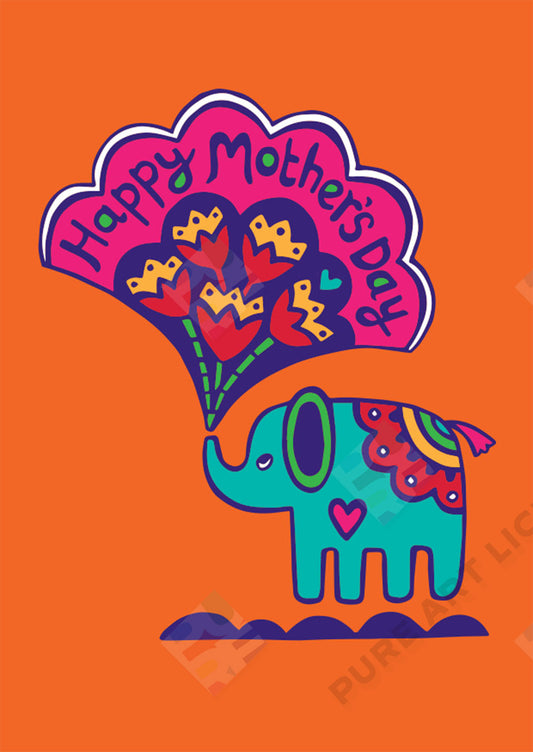 Elephant Mother's Day Design - Lucy Appleton is represented by Pure Art Licensing Agency - Greeting Card, Gift & Product Packaging Designs