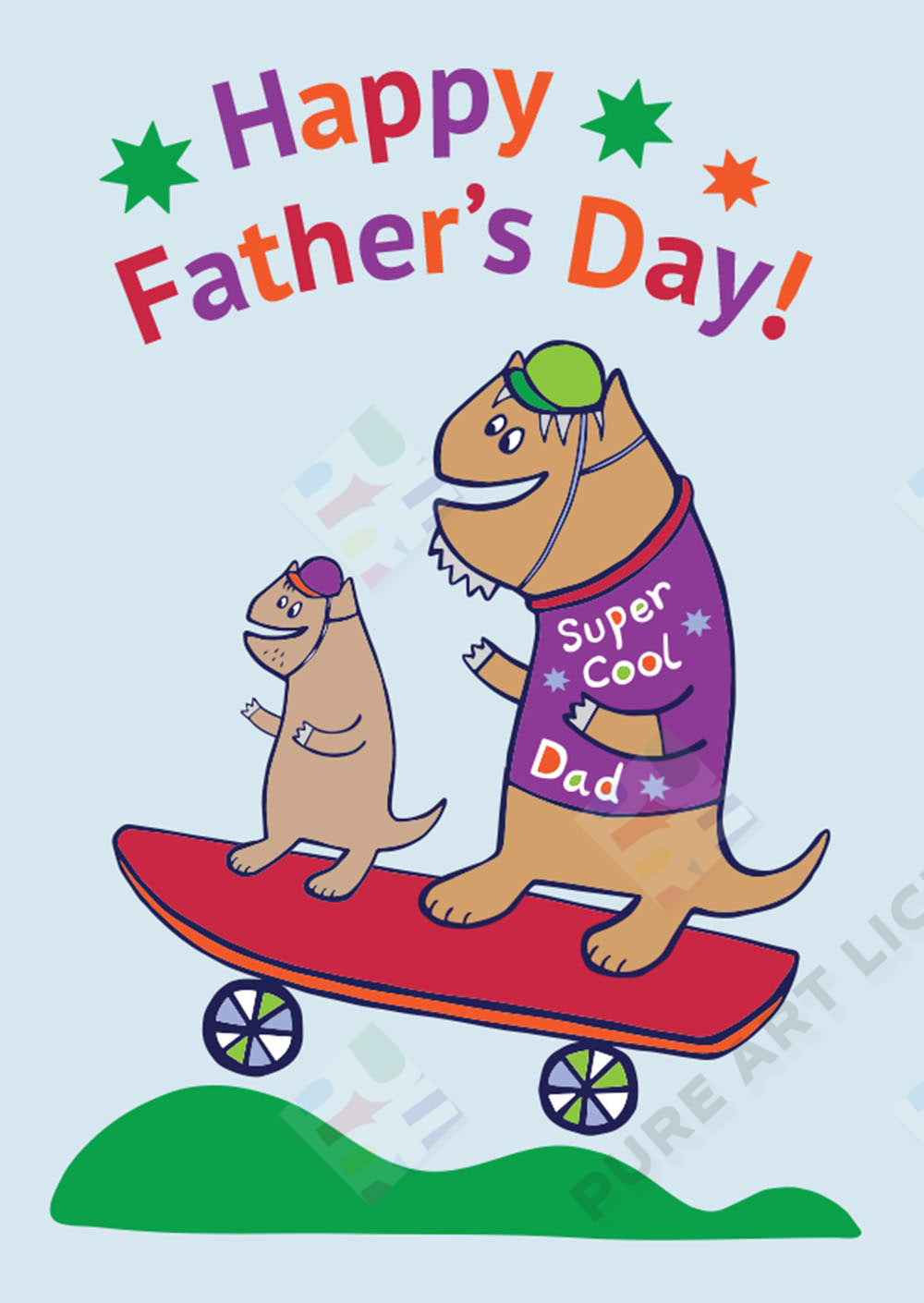 Dinosaur Father's Day Design - Lucy Appleton is represented by Pure Art Licensing Agency - Greeting Card, Gift & Product Packaging Designs