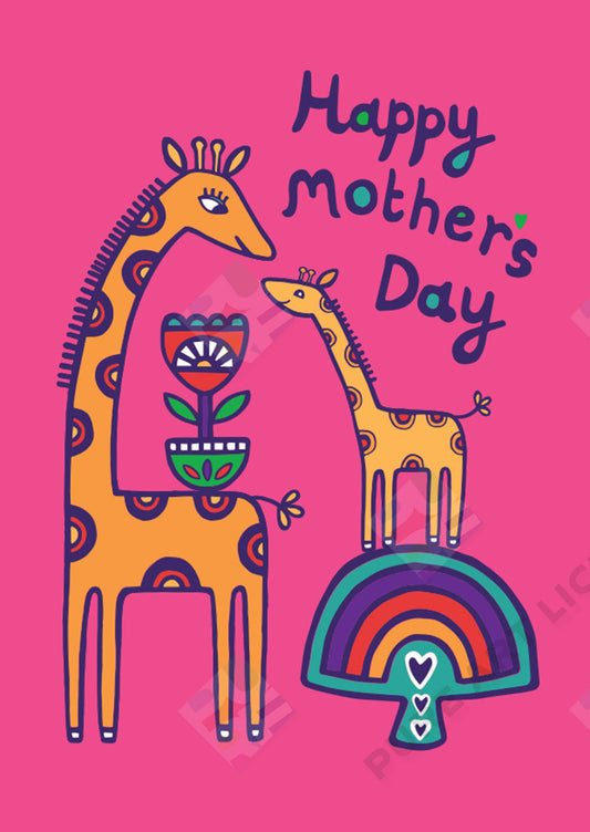 Giraffe & Child Mother's Day / New Baby / Age Birthday Design - Lucy Appleton is represented by Pure Art Licensing Agency - Greeting Card, Gift & Product Packaging Designs