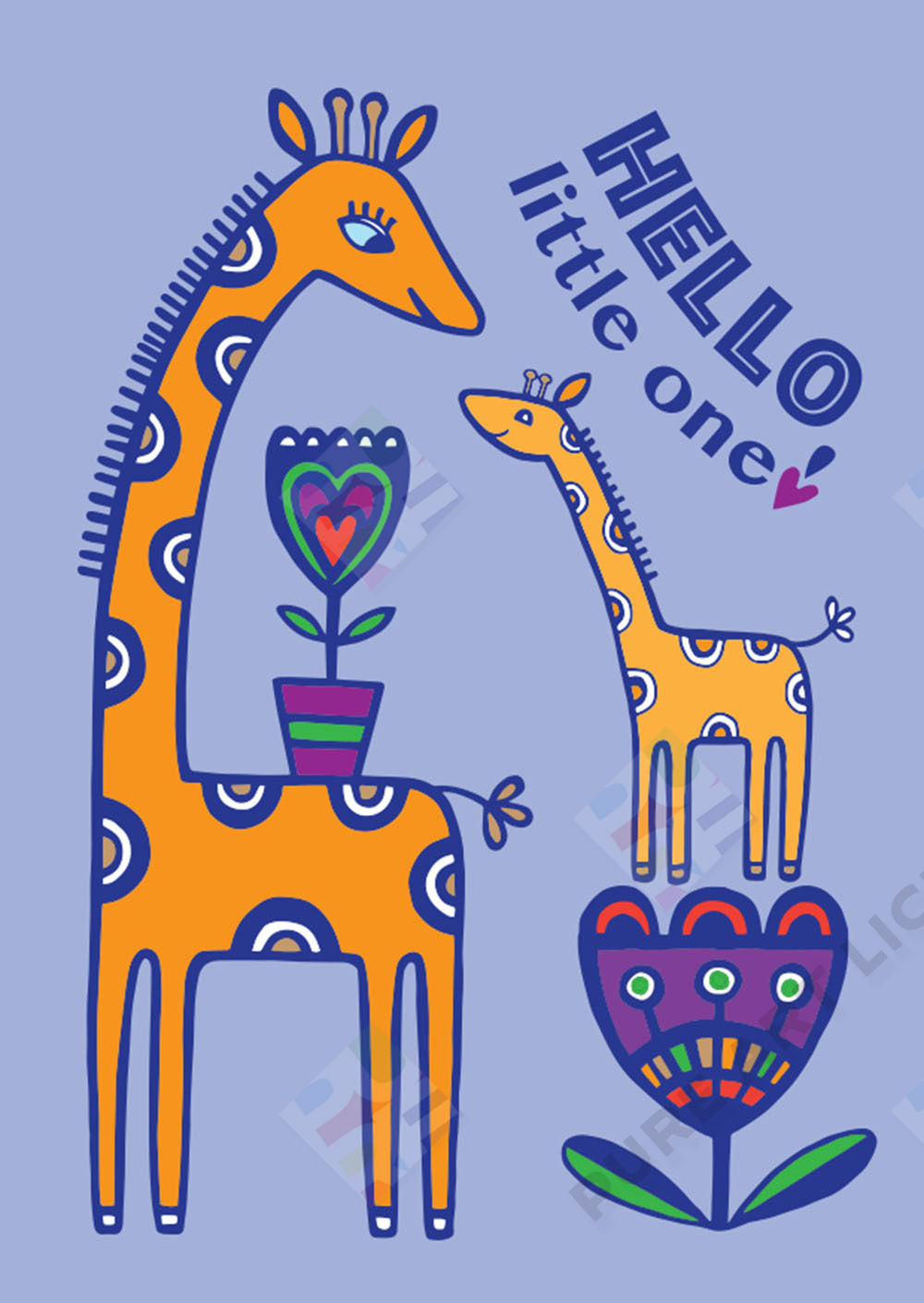 Giraffe & Child Mother's Day / New Baby / Age Birthday Design - Lucy Appleton is represented by Pure Art Licensing Agency - Greeting Card, Gift & Product Packaging Designs