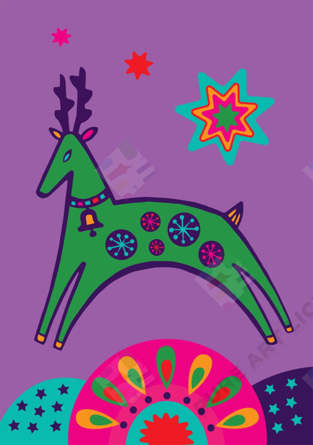 Bright Nordic Reindeer Christmas - Lucy Appleton is represented by Pure Art Licensing Agency - Greeting Card, Gift & Product Packaging Designs