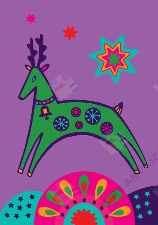 Bright Nordic Reindeer Christmas - Lucy Appleton is represented by Pure Art Licensing Agency - Greeting Card, Gift & Product Packaging Designs