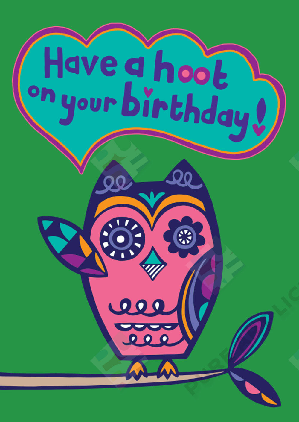 Owl Birthday / Thank You Card Design - Lucy Appleton is represented by Pure Art Licensing Agency - Greeting Card, Gift & Product Packaging Designs