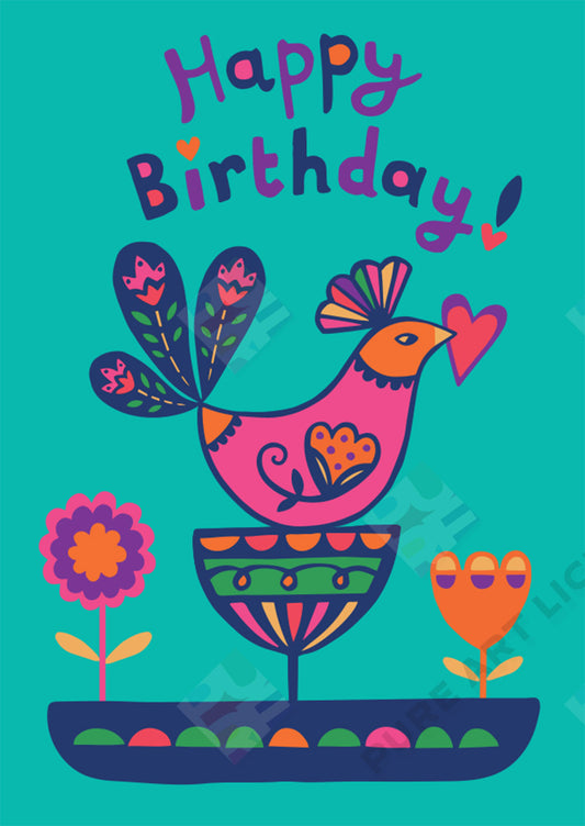 Happy Birthday Bird - Lucy Appleton is represented by Pure Art Licensing Agency - Greeting Card, Gift & Product Packaging Designs