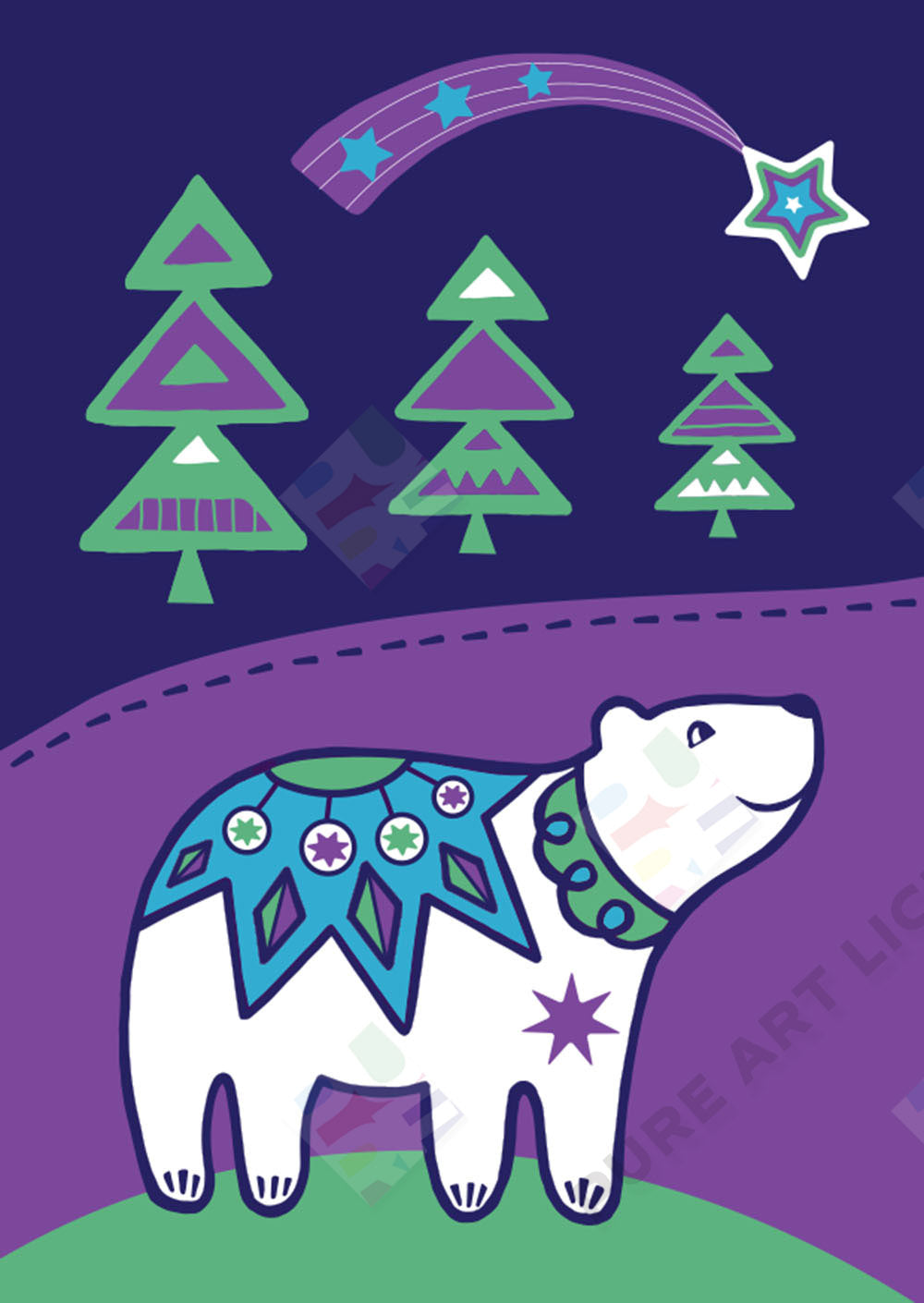 Christmas Polar Bear - Lucy Appleton is represented by Pure Art Licensing Agency - Greeting Card, Gift & Product Packaging Designs