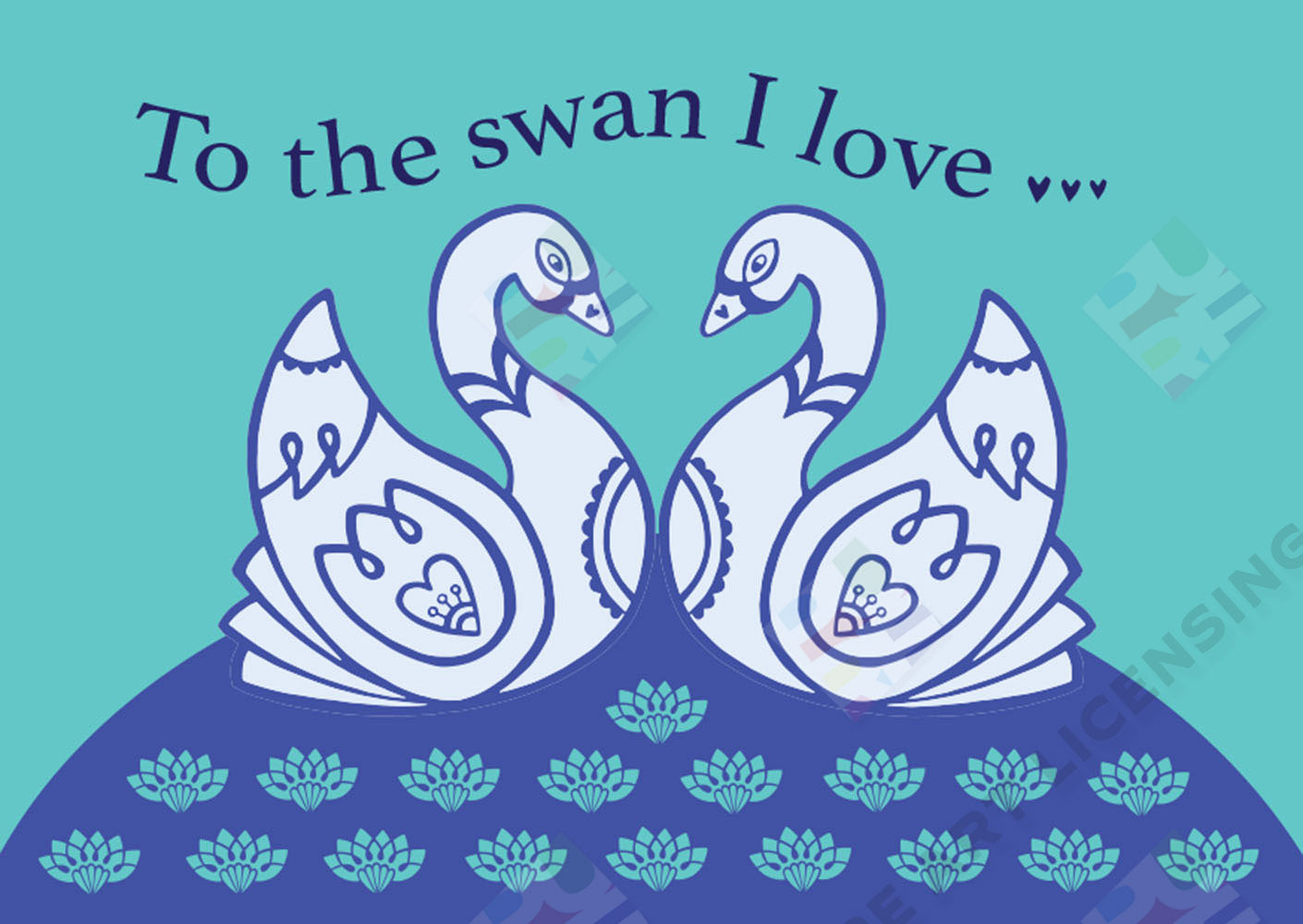 To the swan I Love - Humour Card by Lucy Appleton for Pure Art Licensing Agency