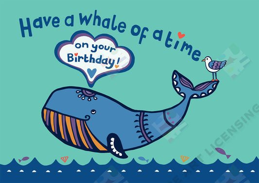 Whale of a Time Birthday Design by Lucy Appleton for Pure Art Licensing & Illustration Agency