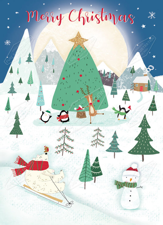 00036171CRE - Cory Reid is represented by Pure Art Licensing Agency - Christmas Greeting Card Design