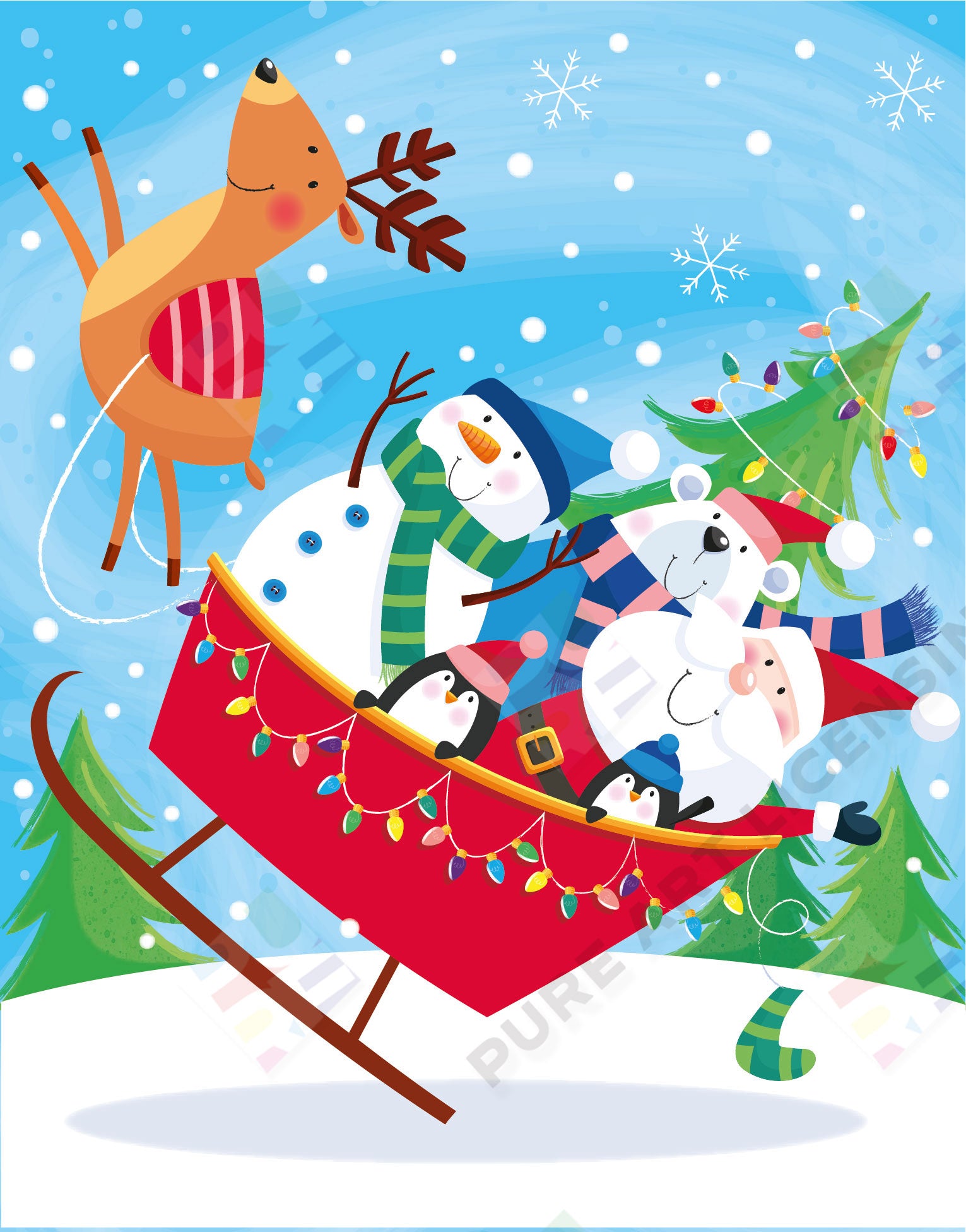 Christmas Characters Artwork for Greeting Cards & Gift Bags - Sarah Pitt is represented by Pure Art Licensing Agency - Christmas Artwork for publishers and manufacturers worldwide - Pure Art Licensing supply artwork on flat fee / royalty / outright terms - Find Christmas Art here