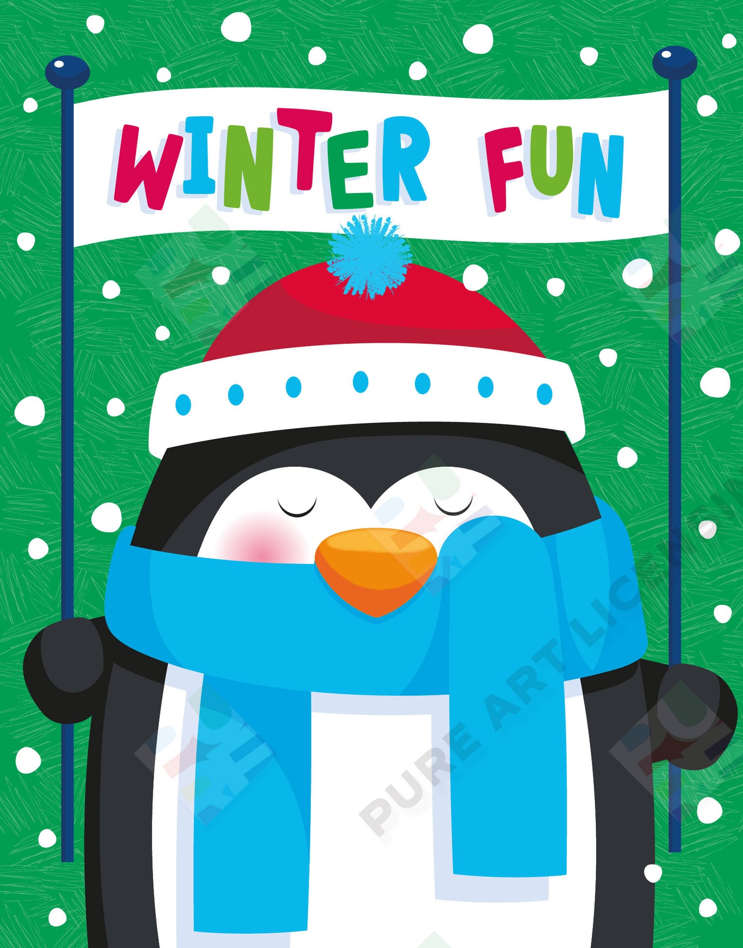 Penguin Artwork for Greeting Cards & Gift Bags - Sarah Pitt is represented by Pure Art Licensing Agency - Christmas Artwork for publishers and manufacturers worldwide - Pure Art Licensing supply artwork on flat fee / royalty / outright terms - Find Christmas Art here