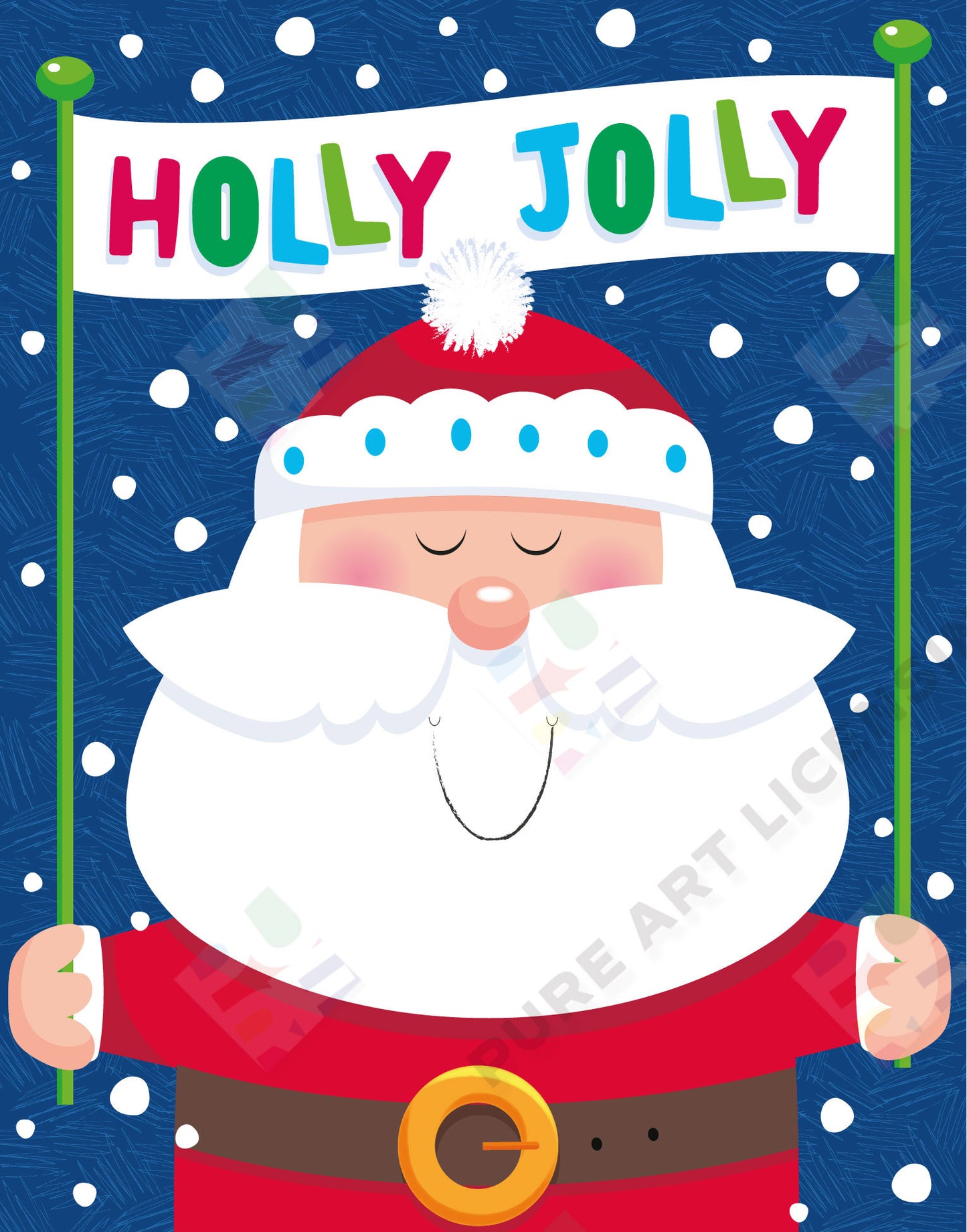 Santa Artwork for Greeting Cards & Gift Bags - Sarah Pitt is represented by Pure Art Licensing Agency - Christmas Artwork for publishers and manufacturers worldwide - Pure Art Licensing supply artwork on flat fee / royalty / outright terms - Find Christmas Art here