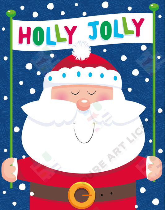 Santa Artwork for Greeting Cards & Gift Bags - Sarah Pitt is represented by Pure Art Licensing Agency - Christmas Artwork for publishers and manufacturers worldwide - Pure Art Licensing supply artwork on flat fee / royalty / outright terms - Find Christmas Art here