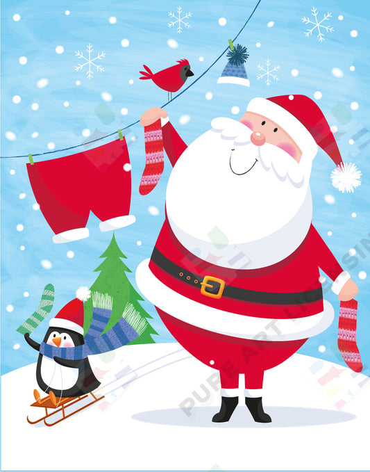 Santa Design for Greeting Cards & Gift Bags - Sarah Pitt is represented by Pure Art Licensing Agency - Christmas Artwork for publishers and manufacturers worldwide - Pure Art Licensing supply artwork on flat fee / royalty / outright terms | Find Christmas Artwork