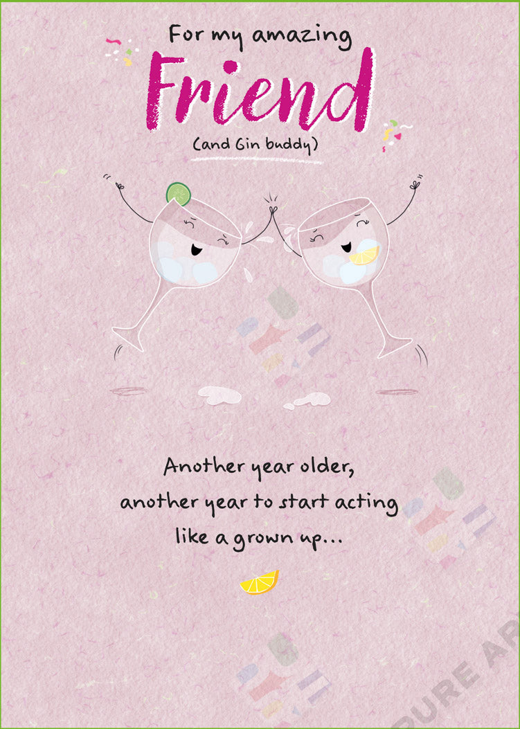 Best Female Friend Birthday Humour Card Design by Cory Reid - Pure Art Licensing & Surface Design Agency