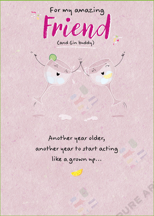 Best Female Friend Birthday Humour Card Design by Cory Reid - Pure Art Licensing & Surface Design Agency