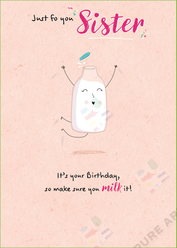 Sister Birthday Humour Card Design by Cory Reid - Pure Art Licensing & Surface Design Agency