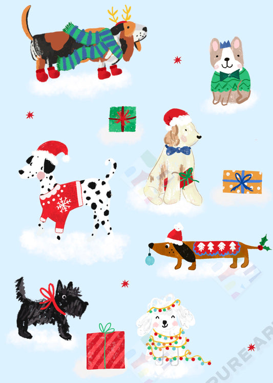 00036201JSM - Christmas Dogs Design for Greeting Cards by Jodie Smith for Pure Art Licensing Studio