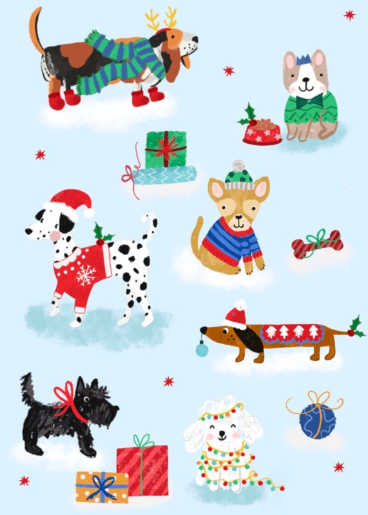 00036201JSM - Christmas Dogs Design for Greeting Cards by Jodie Smith for Pure Art Licensing Studio