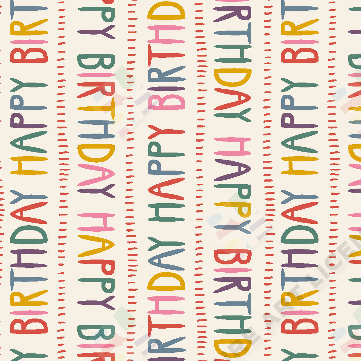 Happy Birthday Wrap Pattern - Claire Wise is represented by Pure Art Licensing Agency - Christmas Greeting Card