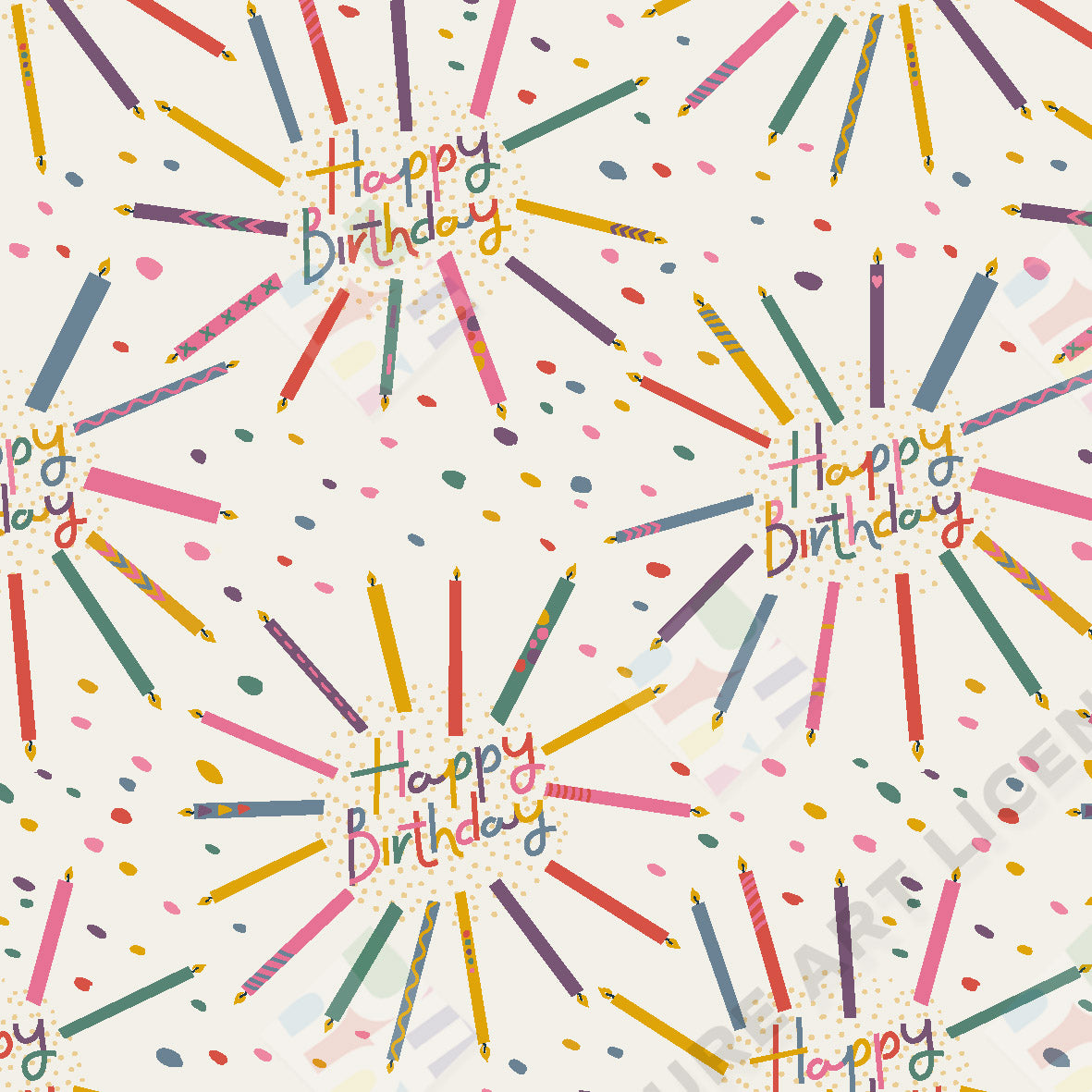 Happy Birthday Wrap Pattern by Claire Wise for Pure Art Licensing