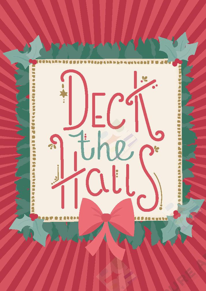 Deck the Halls Design - Claire Wise is represented by Pure Art Licensing Agency - Christmas Greeting Card