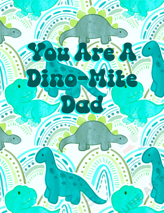 Dino-Mite Dad - Father's Day / Dad Birthday Design - Marie Lipocky is represented by Pure Art Licensing Agency - Christmas Greeting Card