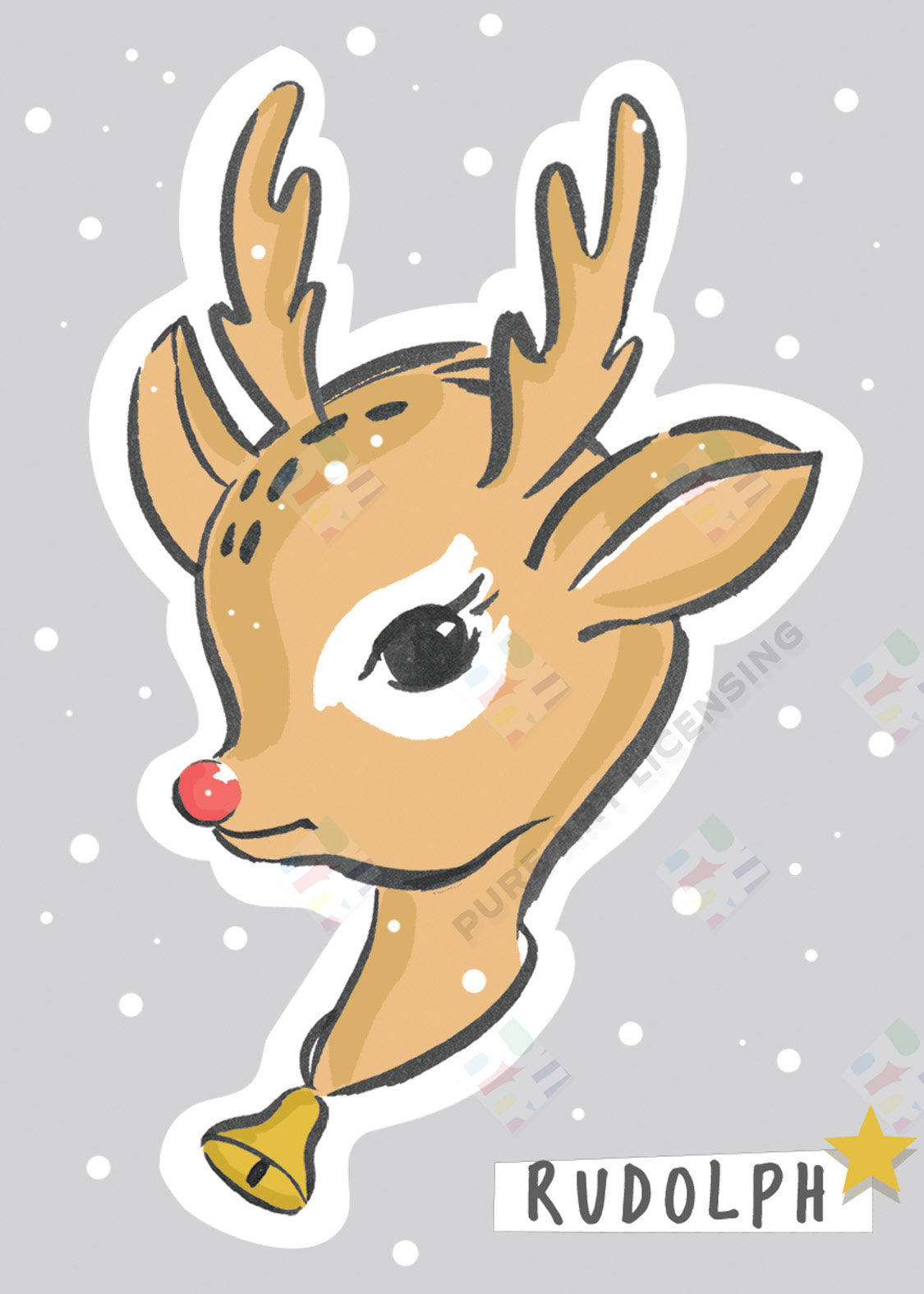 Christmas Retro Reindeer Character Design by Alexandra Butcher for Pure Art Licensing Studio