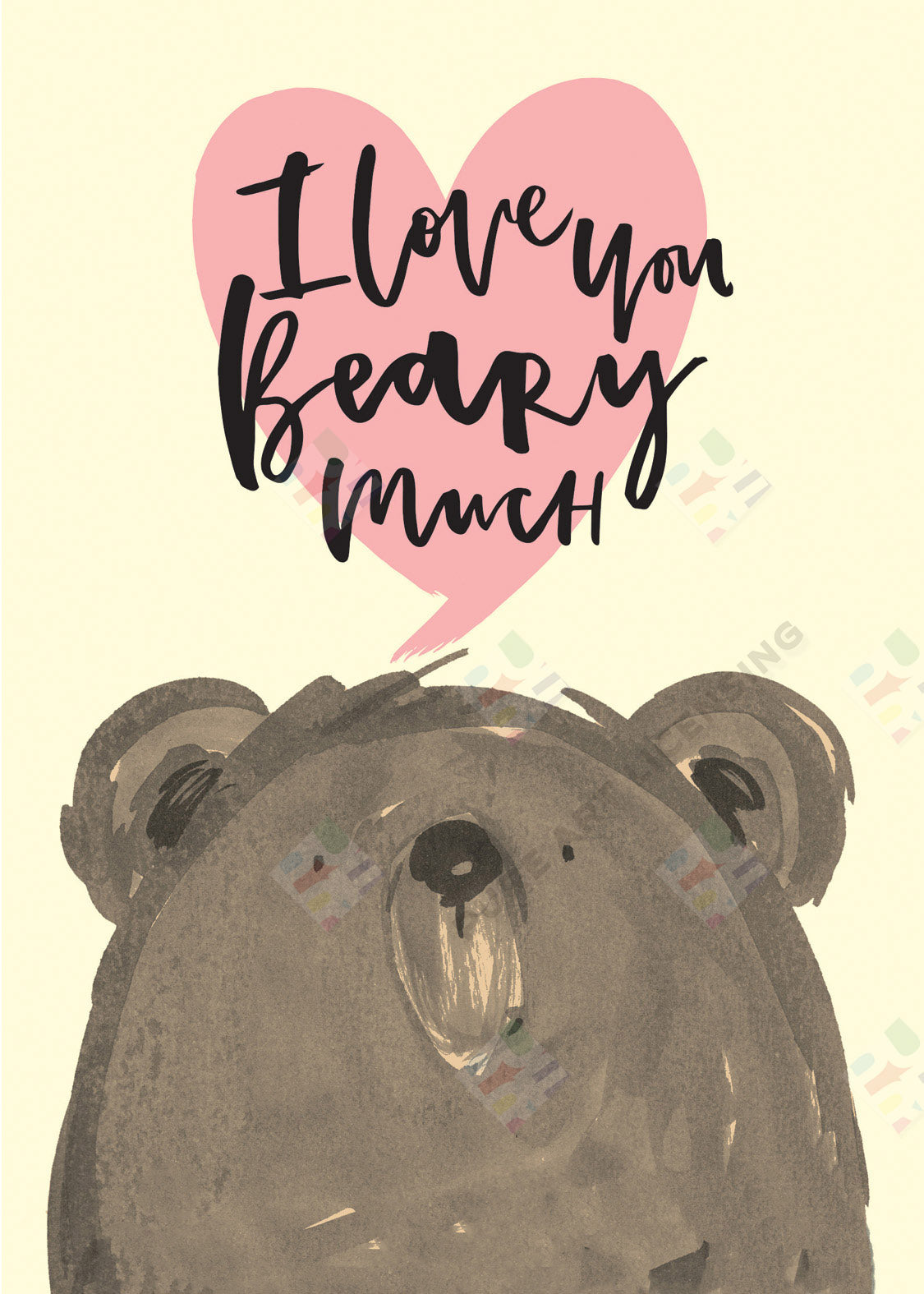 BEARY MUCH Bear Romantic Card Design by Alexandra Butcher for Pure Art Licensing Studio