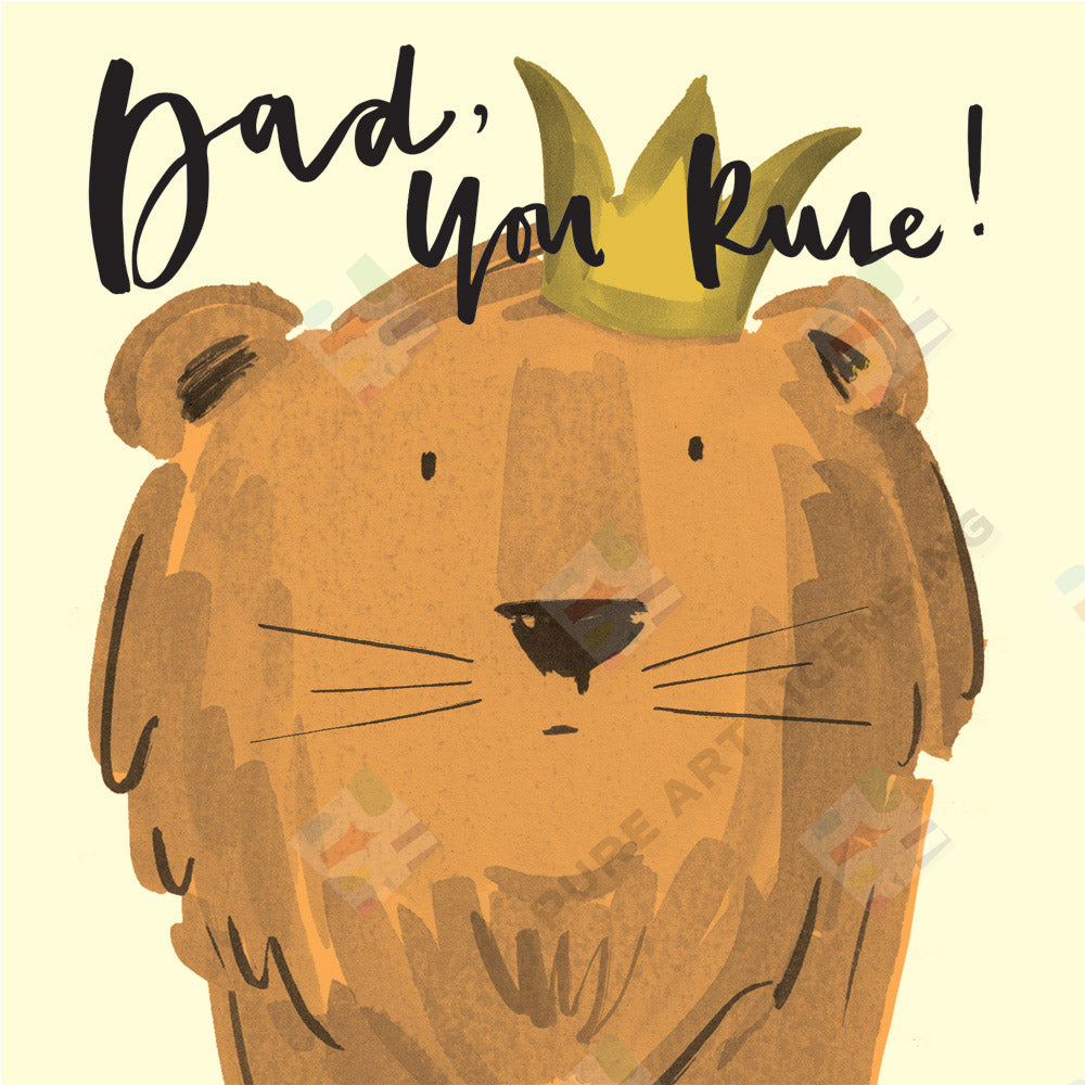 Lion Father's Day Greeting Card Design by Alexandra Butcher for Pure Art Licensing Agency