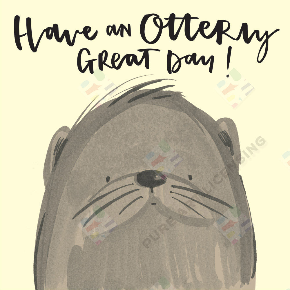 "Otterly Great" Birthday Greeting Card Design by Alexandra Butcher for Pure Art Licensing Studio