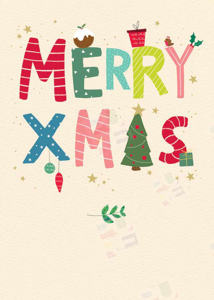 Merry Christmas Text Design by Cory Reid for Pure Art Licensing Agency