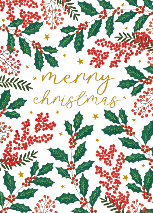 Christmas Foliage Design for Greeting Cards - Caitlin Miller is represented by Pure Art Licensing Agency - Christmas Greeting Card