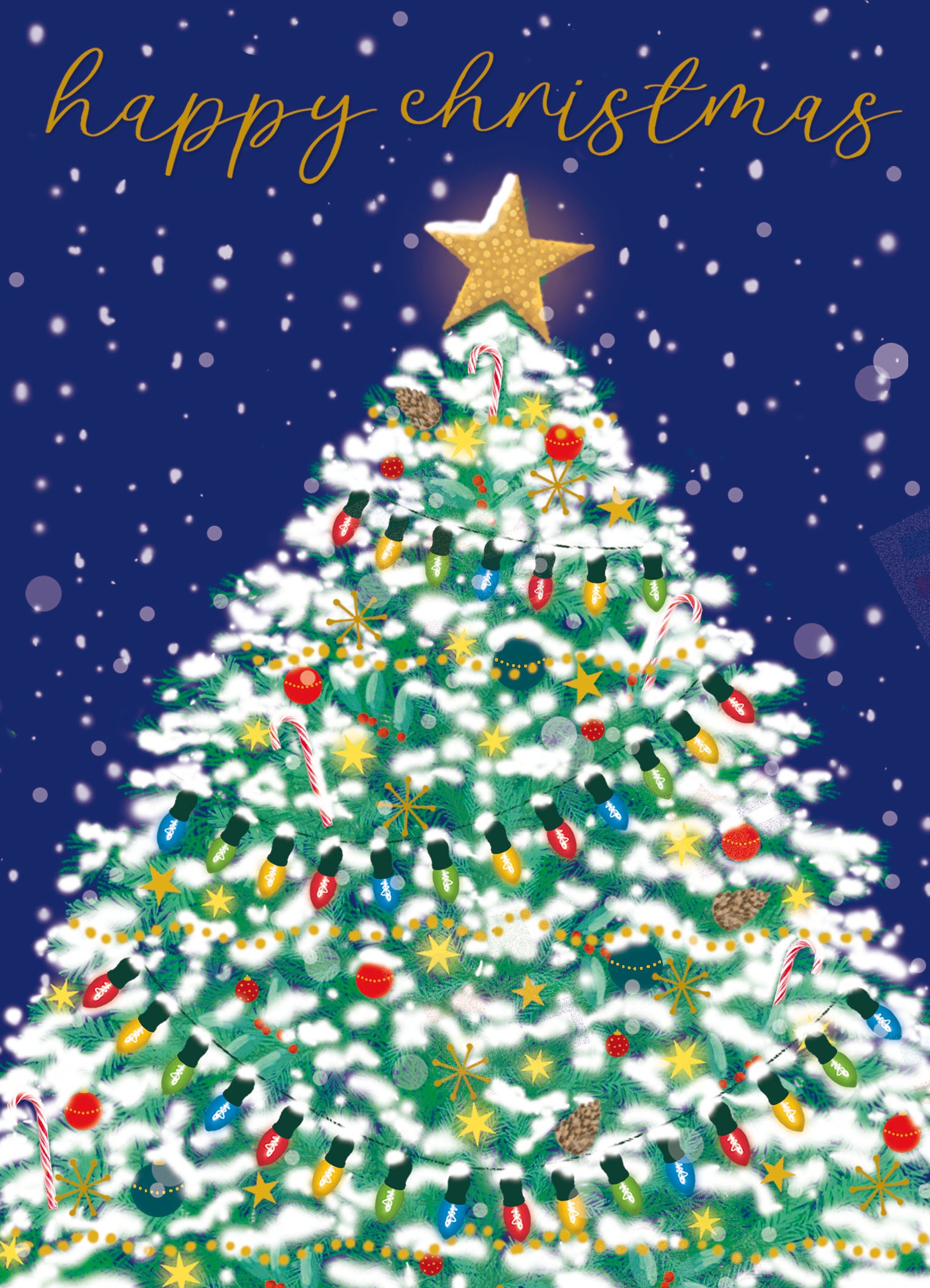 A Christmas Tree Illustration for Greeting Cards & Gift Bags - Caitlin Miller is represented by Pure Art Licensing Agency - Christmas Greeting Card Designer