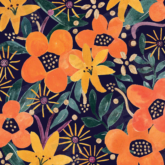 A Bright Floral Pattern Painting by Lisa Green - Design & Illustration for Products & Surfaces - Lisa Green is represented by Pure Art Licensing