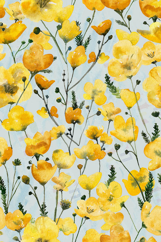 Buttercup Floral Pattern Painting by Lisa Green - Design & Illustration for Products & Surfaces - Lisa Green is represented by Pure Art Licensing