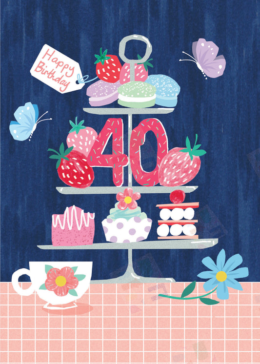 40th Birthday Artwork - Ally Marie is represented by Pure Art Licensing Agency - Greeting Card Designer