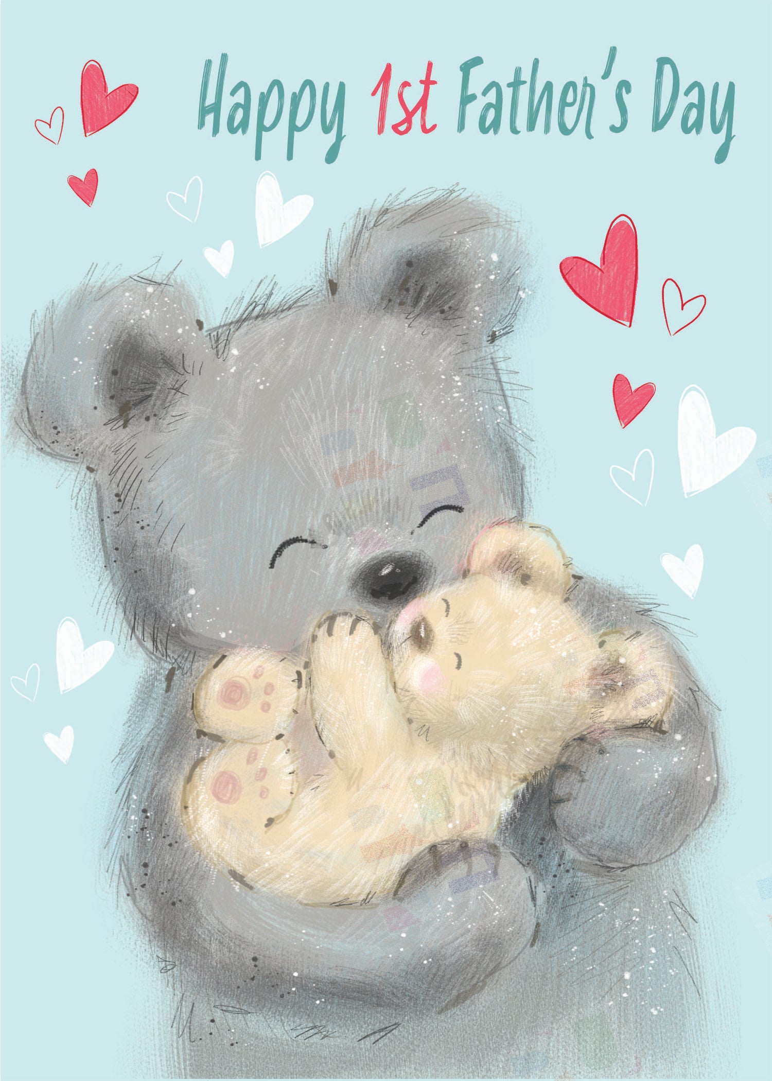 Cute Bear - Father's Day Artwork - Ally Marie is represented by Pure Art Licensing Agency - Greeting Card Designer