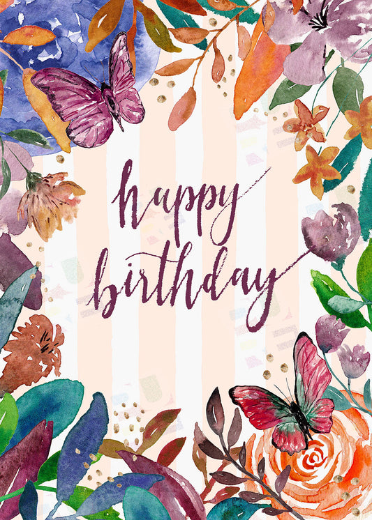 Birthday Floral Artwork by Lisa Green - Design & Illustration for Products & Surfaces - Lisa Green is represented by Pure Art Licensing