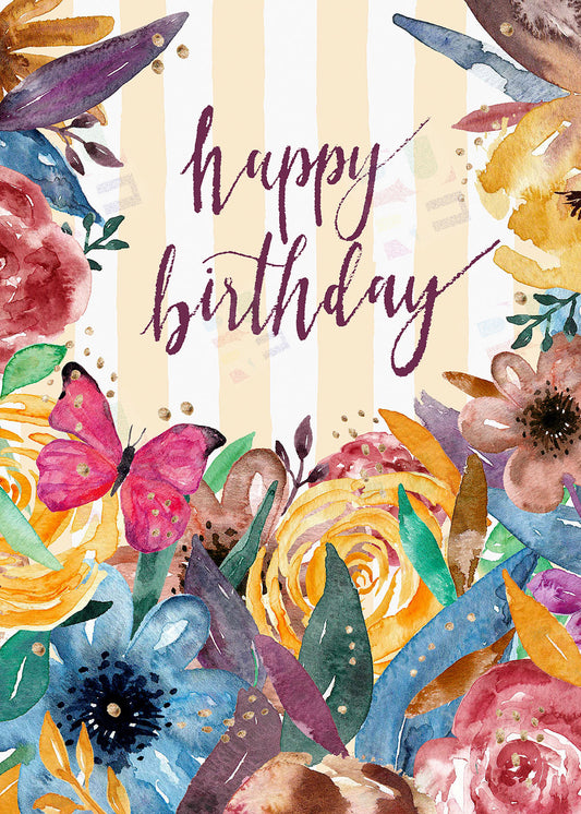 Birthday Floral Artwork by Lisa Green - Design & Illustration for Products & Surfaces - Lisa Green is represented by Pure Art Licensing