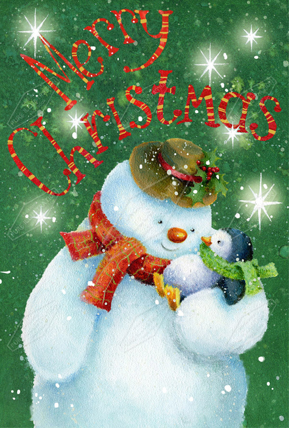 00015516JPAa- Jan Pashley is represented by Pure Art Licensing Agency - Christmas Greeting Card Design