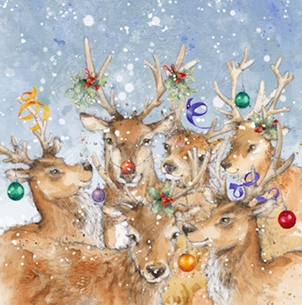 00022178JPA- Jan Pashley is represented by Pure Art Licensing Agency - Christmas Greeting Card Design