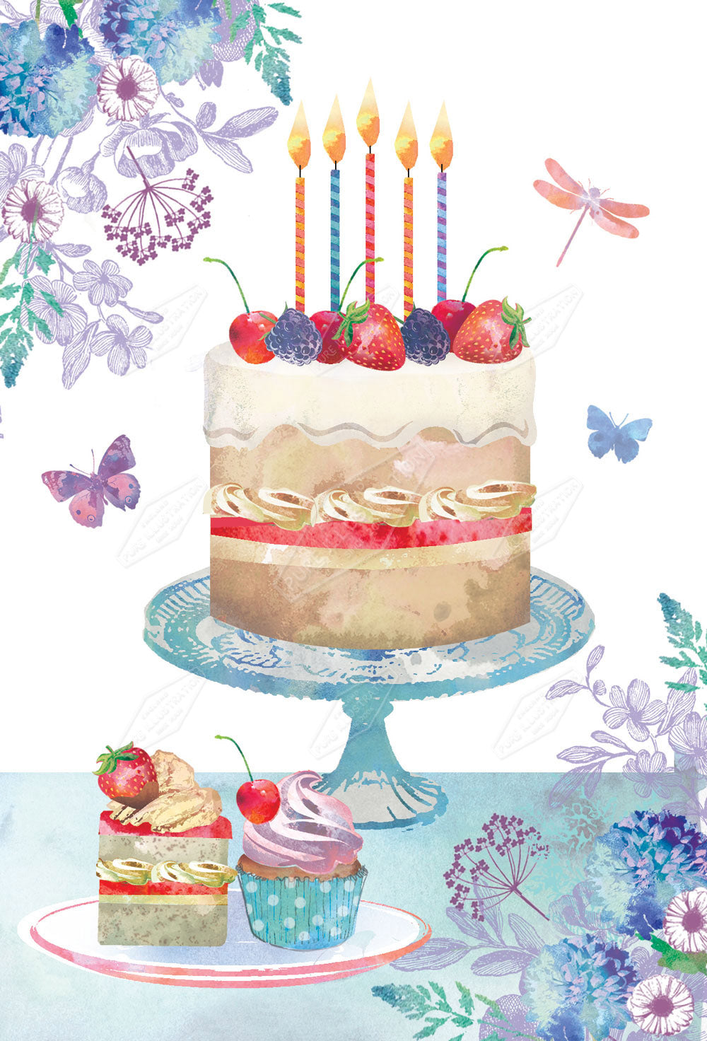 00023222DEV - Deva Evans is represented by Pure Art Licensing Agency - Birthday Greeting Card Design