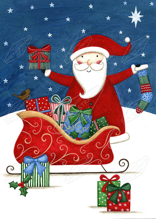 00025803AAI - Santa & Sleigh by Anna Aitken - Pure Art Licensing Agency